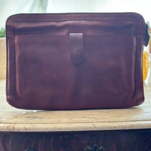 Maroon Alligator Print Large Leather Clutch